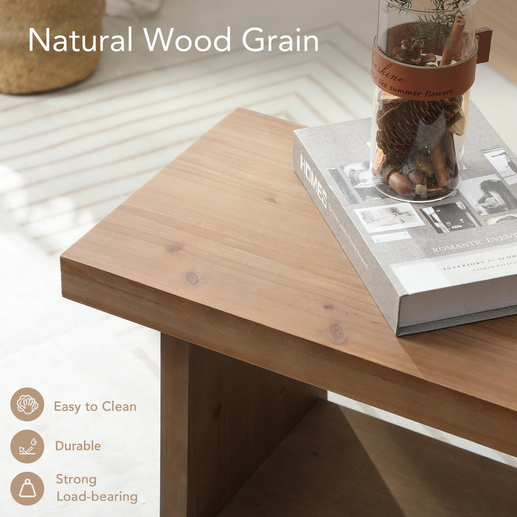 Wood Entryway Bench - 31.5" Farmhouse Small Storage Bench, Indoor