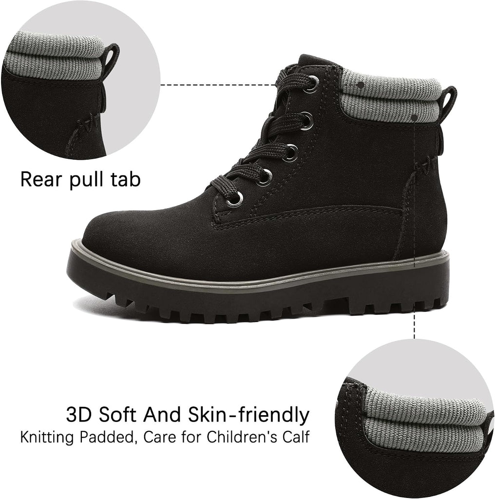 Girls Boys Combat Hiking Snow Ankle Boots