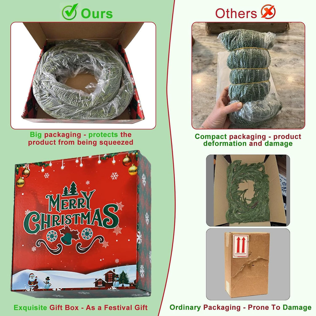16 Ft Christmas Garland Soft Bendable Realistic Artificial Cedar Pine Green Xmas Mantle Garland for Staircase