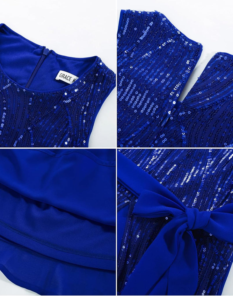 Dress for Girls Sparkly Sequin Fancy Party Formal Homecoming Birthday Sleeveless