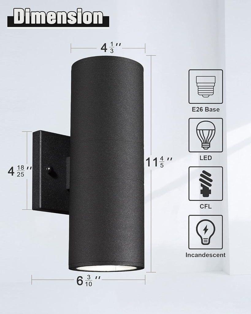 Outdoor Wall Sconce Lights, Black Exterior Lighting Fixtures