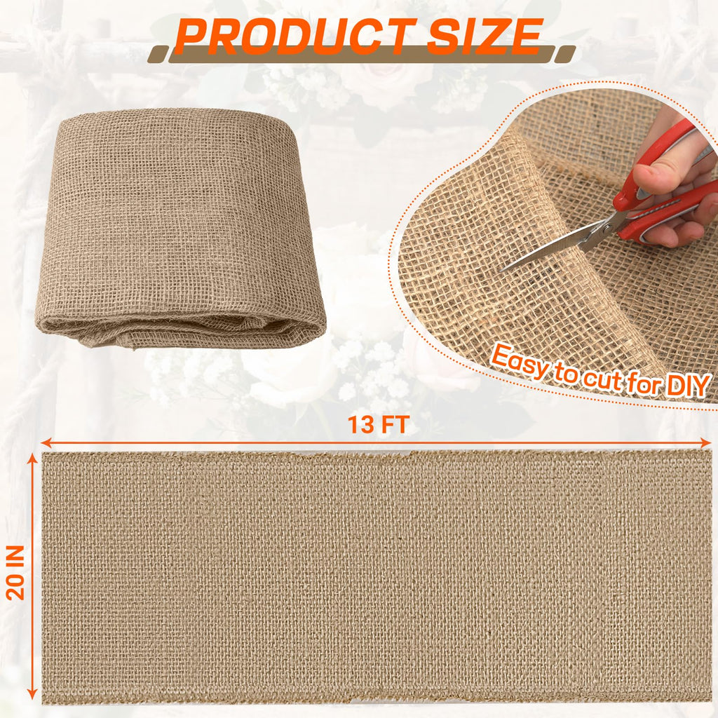 Natural Jute Burlap Fabric Roll - Garden Fabric for Plant Protection, Rustic Wedding Decor, DIY Crafts, Weed Control