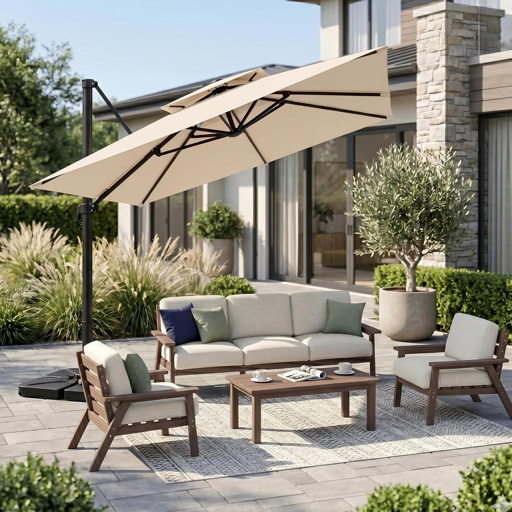 10' X 10' Cantilever Patio Umbrella with Double Top Vent