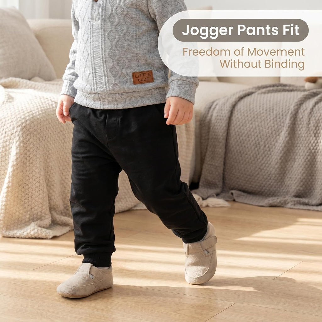 Toddler Baby Boys Clothes Long Sleeve Solid Top and Pants Set