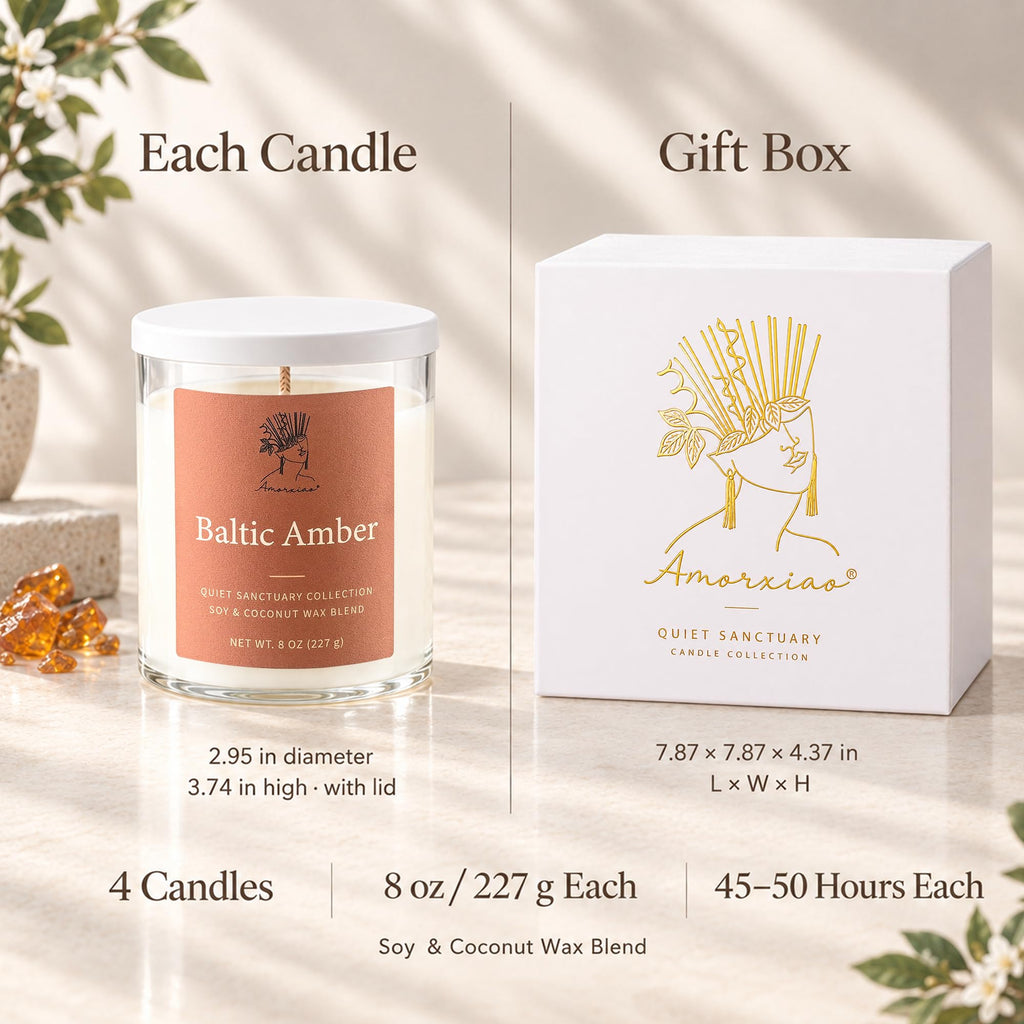 Scented Candles Gift Set, 4 Pack Glass Jars, 32 Oz Total