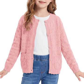 Knit Cardigans Long Sleeve Button Down Cropped Sweaters