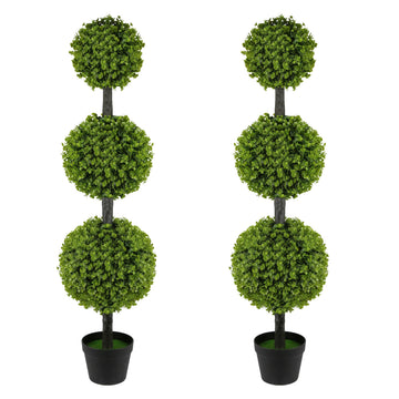 4FT Topiary Balls Artificial Outdoor Set of 2 Front Door Plants