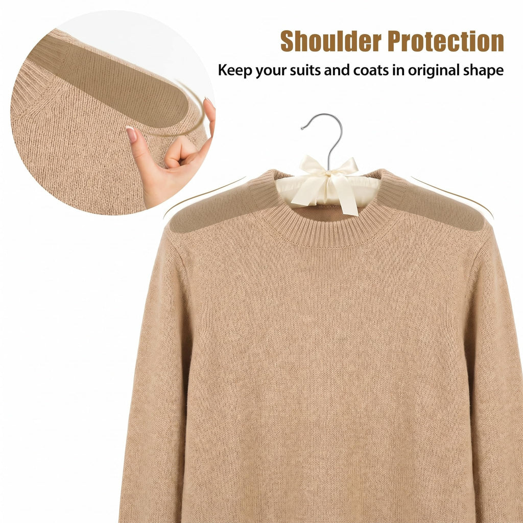 Padded Hangers for Women Clothing, 15 Inch Satin Hangers, Thick Foam Padding, No Shoulder Pads, for Sweaters, Suits