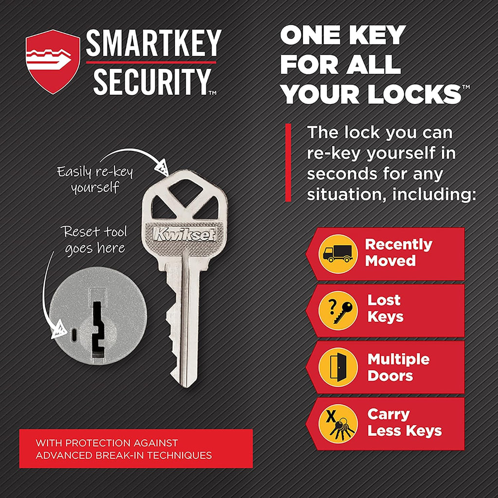 Amador Front Door Lock Handle and Deadbolt Set, Entry Handleset Exterior with Casey Reversible Lever, Satin Nickel - Door Handleset