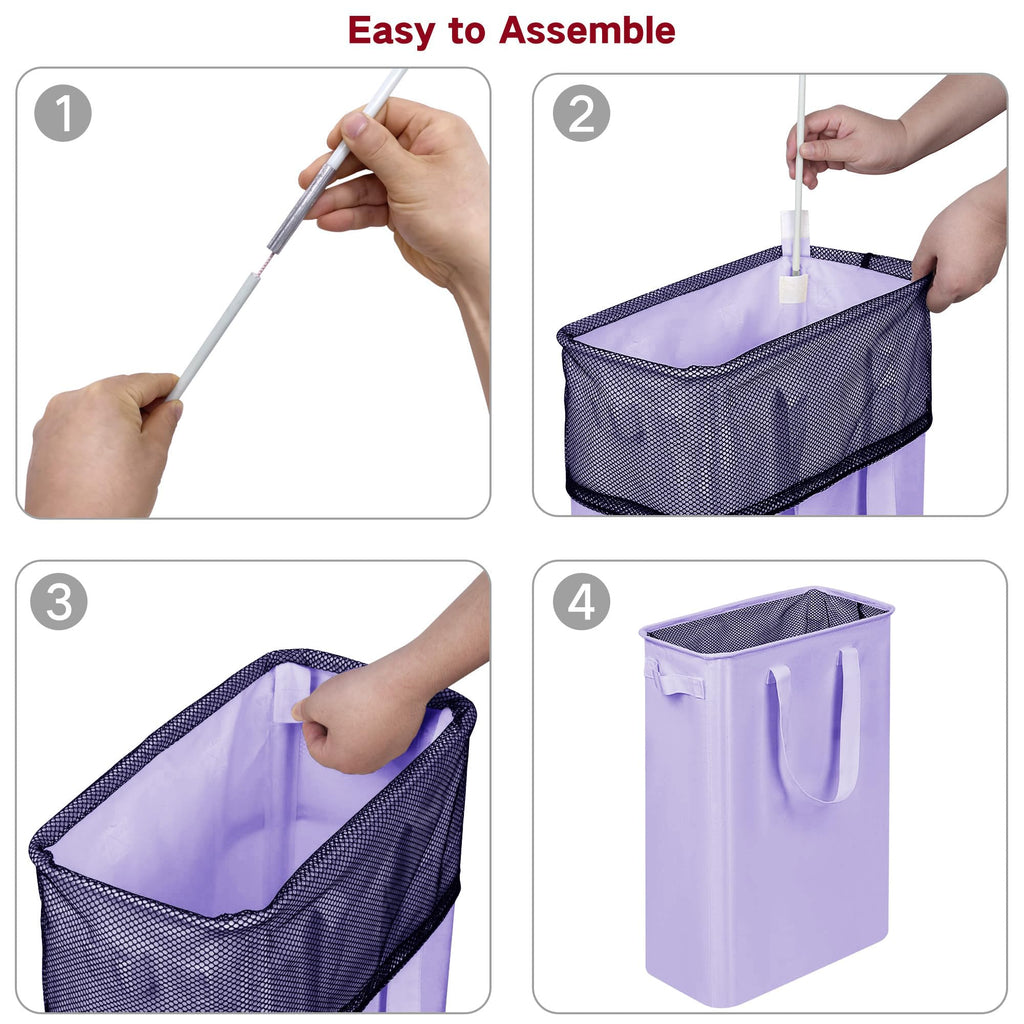 Slim Laundry Hamper Narrow Laundry Basket with Handles