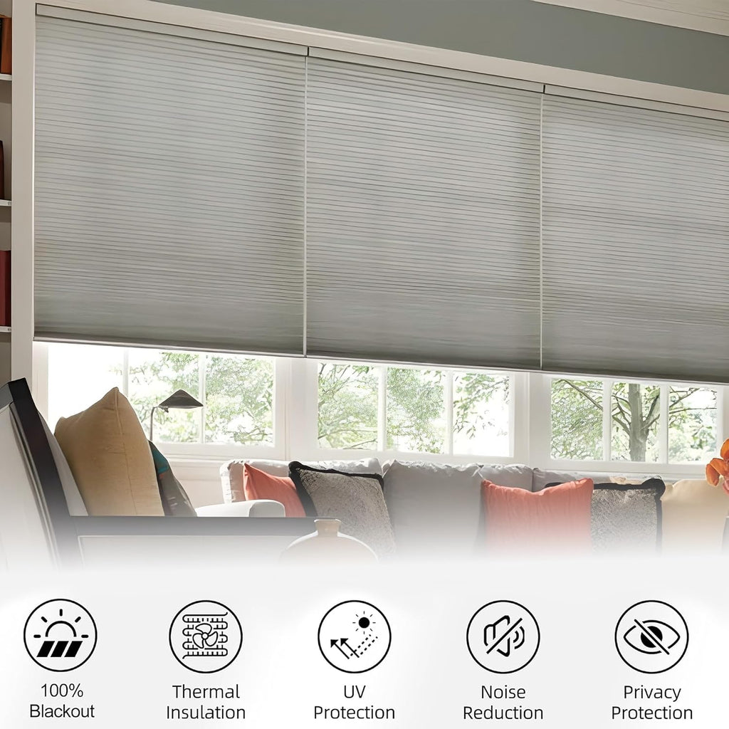Dual Tension Rod Blinds No Tool No Drill Cellular Shades Windows