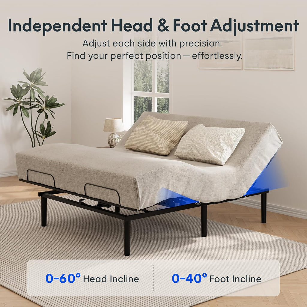 King Size Adjustable Bed Base with Bio Anti-Pinch Technology