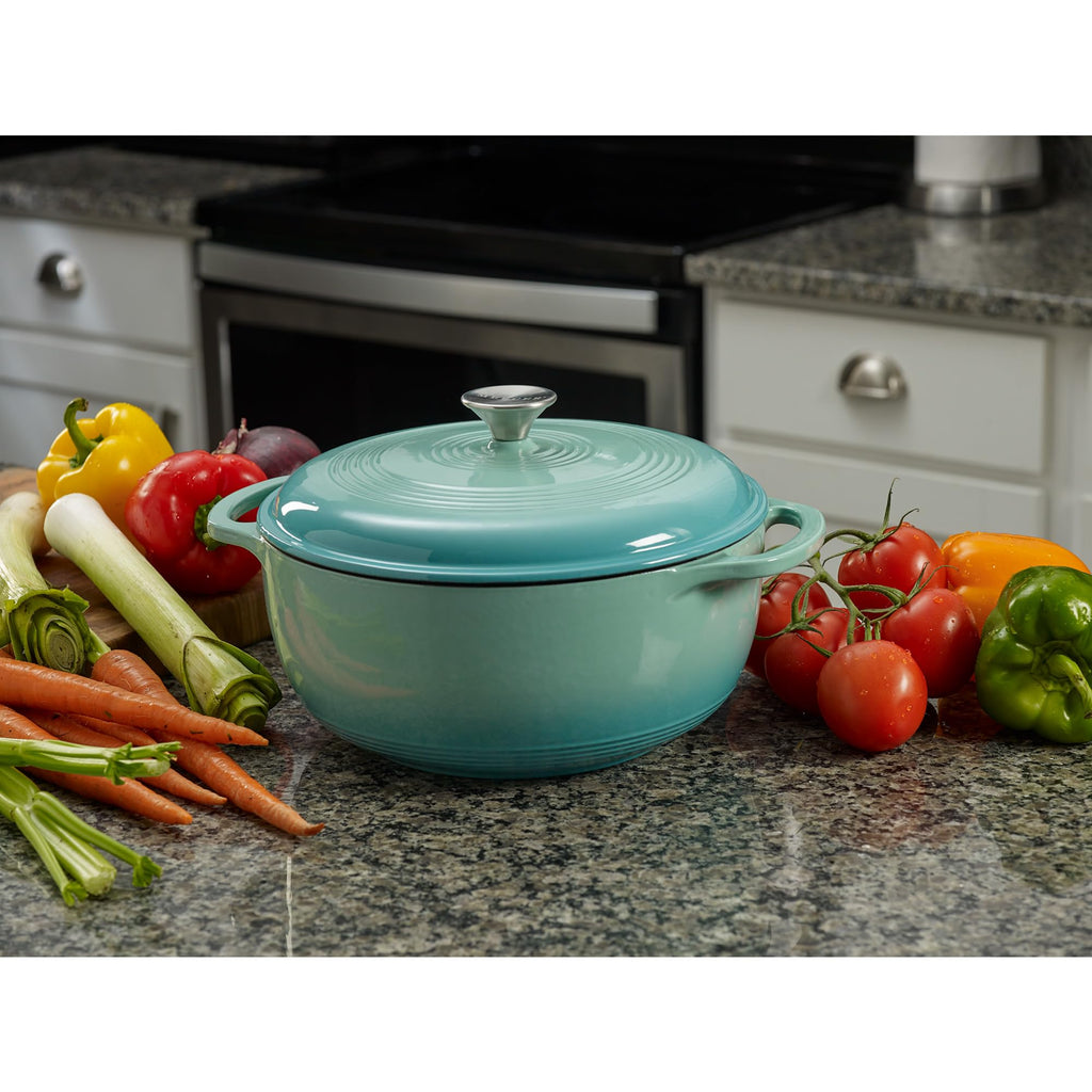 Enameled Cast Iron Round Dutch Oven, 6 qt., Aqua