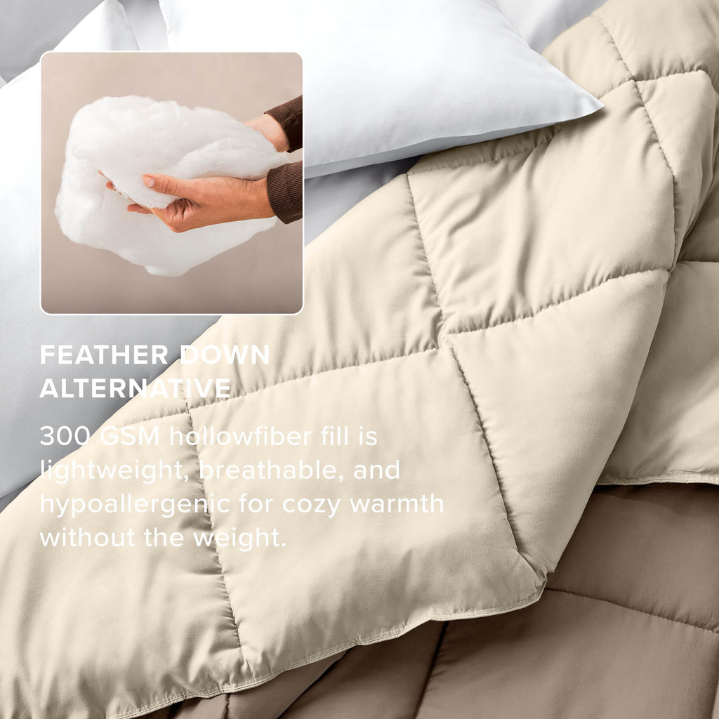 Comforter - Reversible Colors - Goose Down Alternative - Ultra-Soft - Premium 1800 Series - All