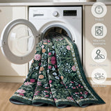 10x14 Area Rugs for Living Room: Floral Washable Rug Vintage Large Soft Boho Non-Slip Carpet Stain R