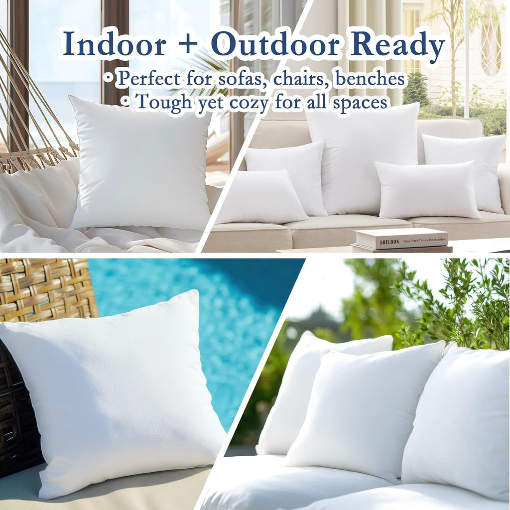 20x20 Outdoor Pillow Inserts, Down Alternative Filling - Set of 2