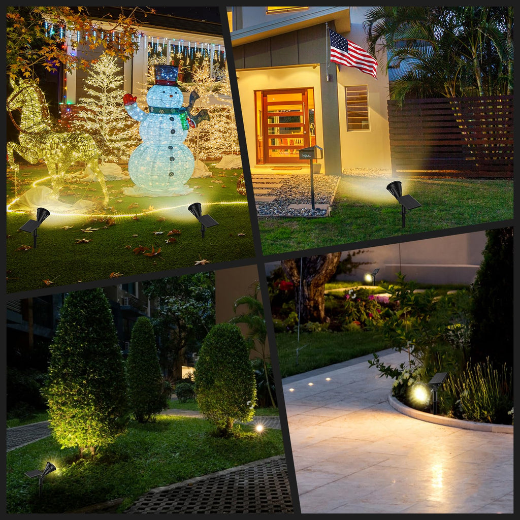 Solar Lights Outdoor, 2-in-1 Decorative Solar Landscape Lighting for Outside, IP67 Waterproof Garden Light Pathway
