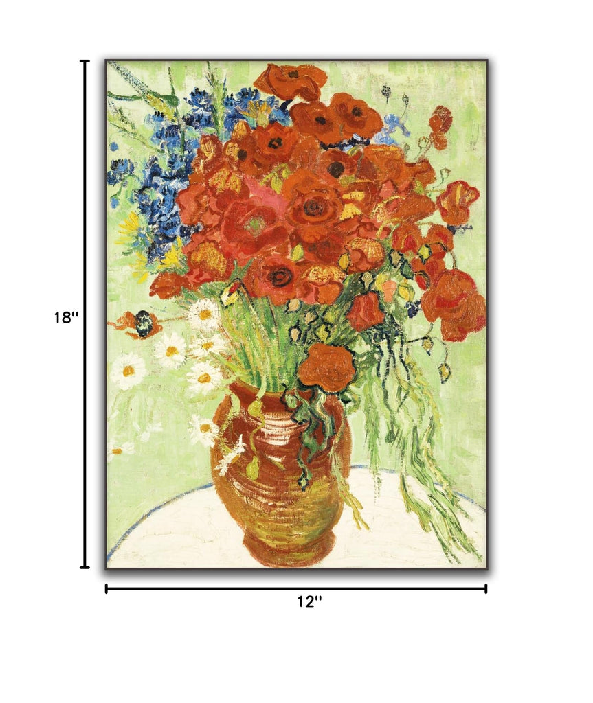 Vincent Van Gogh Vase With Cornflowers And Poppies Poster Van Gogh Impressionism Canvas Wall Art Nature Floral Still