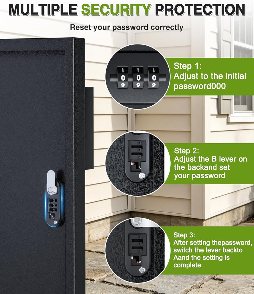Package Delivery Boxes & Mailbox with Plant Roof, Large Parcel Drop Box with Coded Lock
