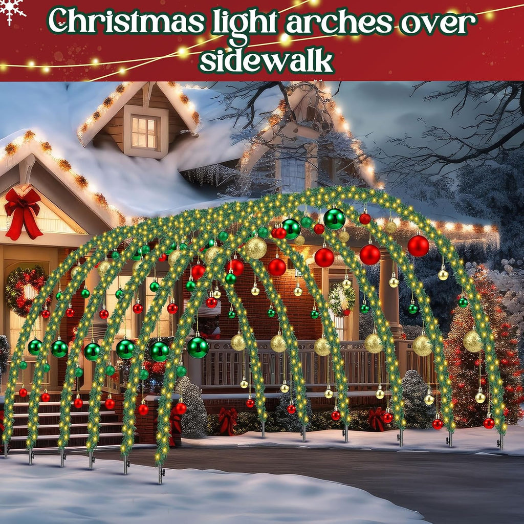 3 Pack 10 ft Christmas Arch Archway Light, Warm White