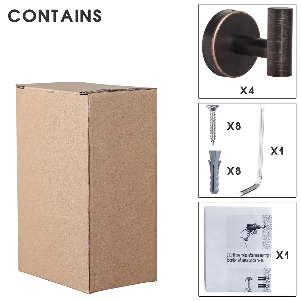 Bathroom Robe Towel Hooks Coat Wall Hook Stainless Steel Heavy Duty Door Hanger Clothes Cabinet Closet Sponges Hook