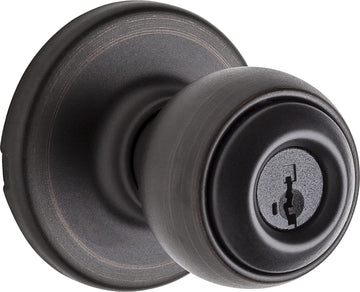 Polo Entry Door Knob with Lock and Key, Secure Keyed Handle Exterior Doorknob, Front Entrance and Bedroom, Venetian