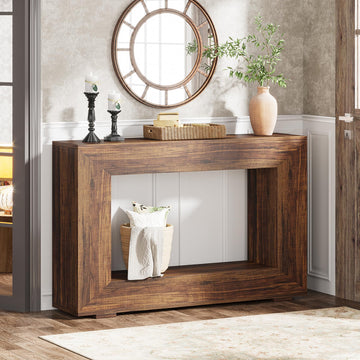Farmhouse Console Table, 47 Inches Entryway Console Table with Storage, Industrial Hallway Accent Table, Entrance
