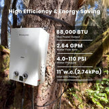 Professional G10 Outdoor Propane Tankless Water Heater, 68, 000 BTU