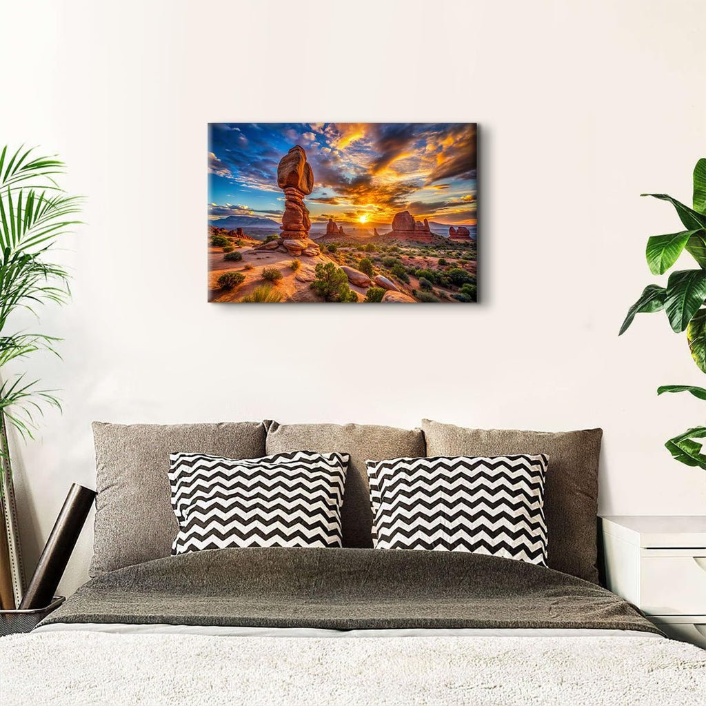 Sunrise Arch Canyon lands Canvas Wall Art National Park Landscape Pictures Wall Decor Rustic Desert Rock Poster Large