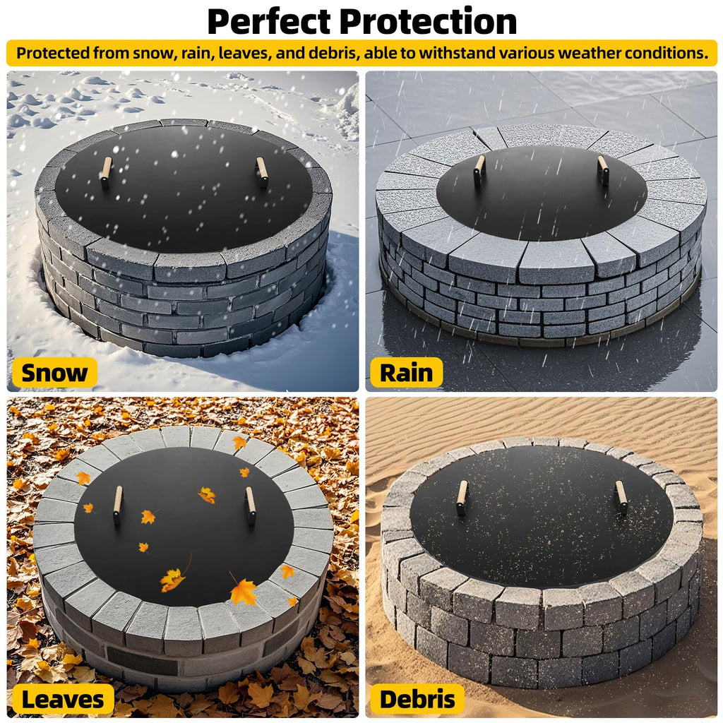 Firepit Lid Round 36 Inch, Rust Resistant Fire Pit Lid Cover