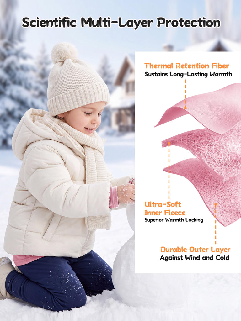 Toddler Fleece Lined Thermal Underwear Set Base Layer Long Johns for Kid ﻿