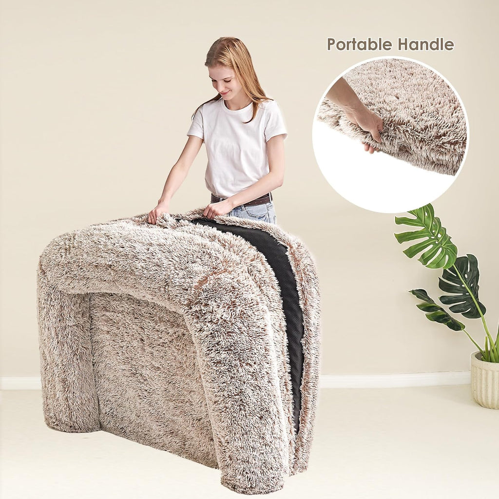 Foldable XXL Dog Bed for Large Sized Dog - 54x38x7.5, Faded Brown