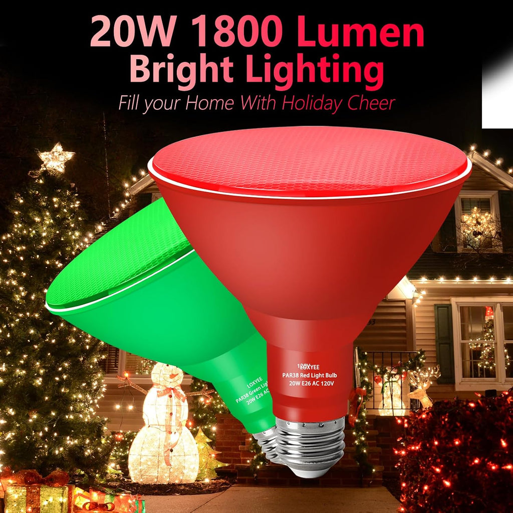 PAR38 LED Outdoor Flood Light Bulbs,Dimmable 20W(200W Equivalent) E26 Base Flood Light Bulbs,1800 Lumens LED Flood