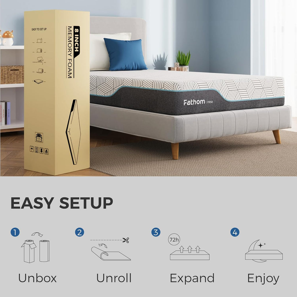 Firm Queen Mattress 12 Inch Memory Foam Mattress Queen Size Bed in a Box for Back Pain Relief and Cool Sleep with Gel