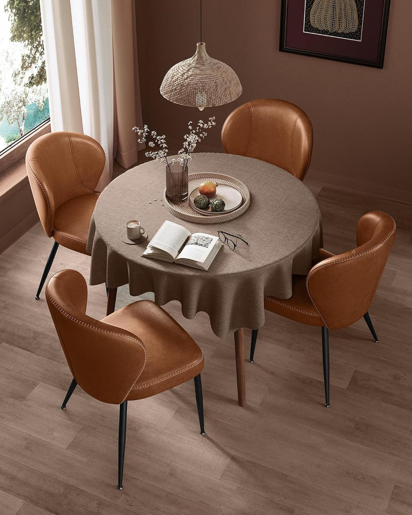 Dining Chairs Set of 4, Upholstered Kitchen Chairs, Comfortable Seat, Synthetic Leather with