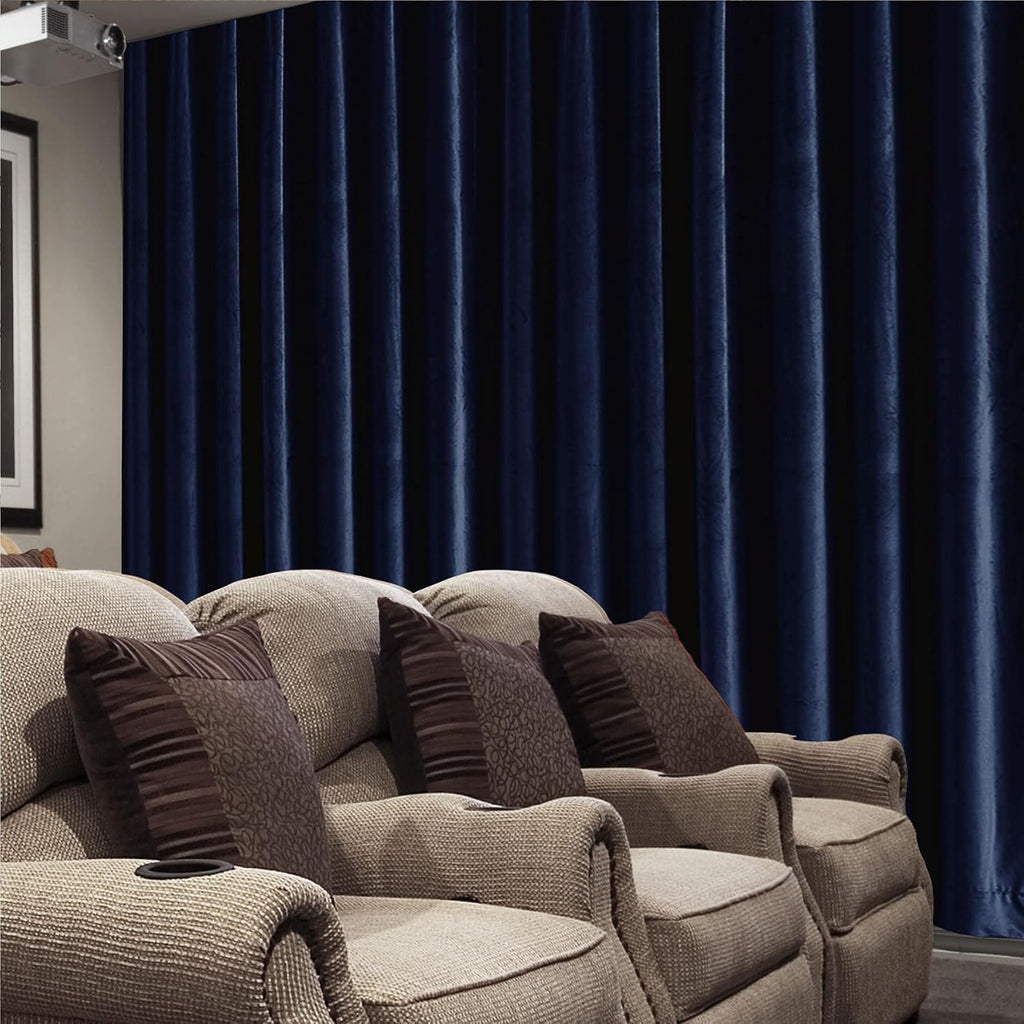 Soft Velvet Curtains Pinch Pleated Velvet Textured Drapes Panels for Bedroom Meetingroom Club Theater Living Room 50W