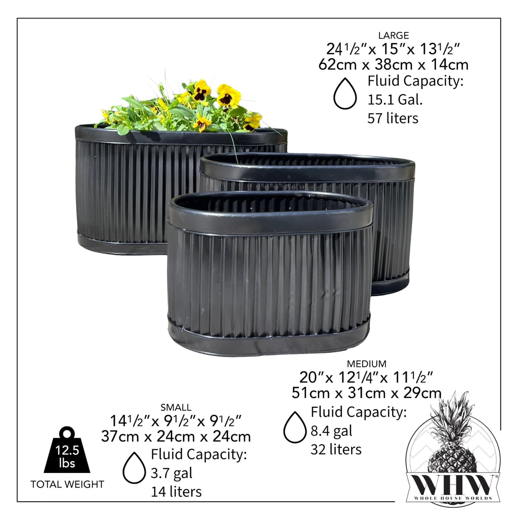 French Country Style Oval Planters, Set of 3