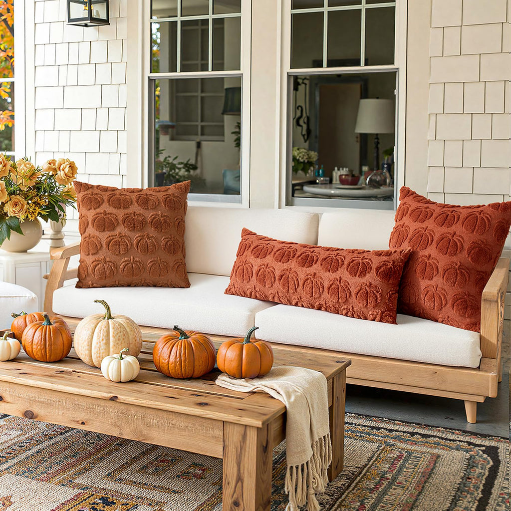 Fall Pillow Covers Pumpkin Fall Decor 18x18 Rust