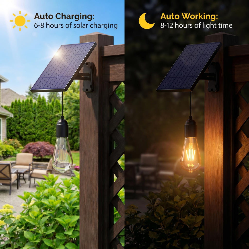 Solar Pendant Light 2 Pack Replacement DIY Bare Bulb for Shed, Chicken Coop