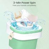 Portable Washing Machine - 16L Mini Foldable Washer with Spin Basket, Deep Cleaning for Small Clothes & 3 Cleaning