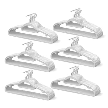 60 Pack Thin Space Saving Hangers, Slim Clothes Hangers with Raised Textured and 360° Hook - Plastic Hanger, Closet