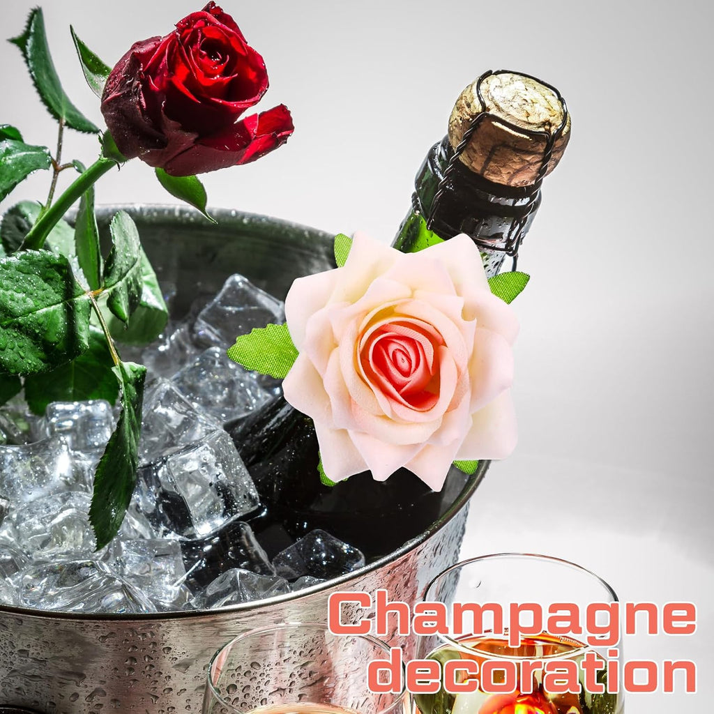 Set Mother's Day Napkin Ring Rose Flower Metal Napkin Ring Designed with Rose Serviette Buckle for Mother's Day - Set of 8