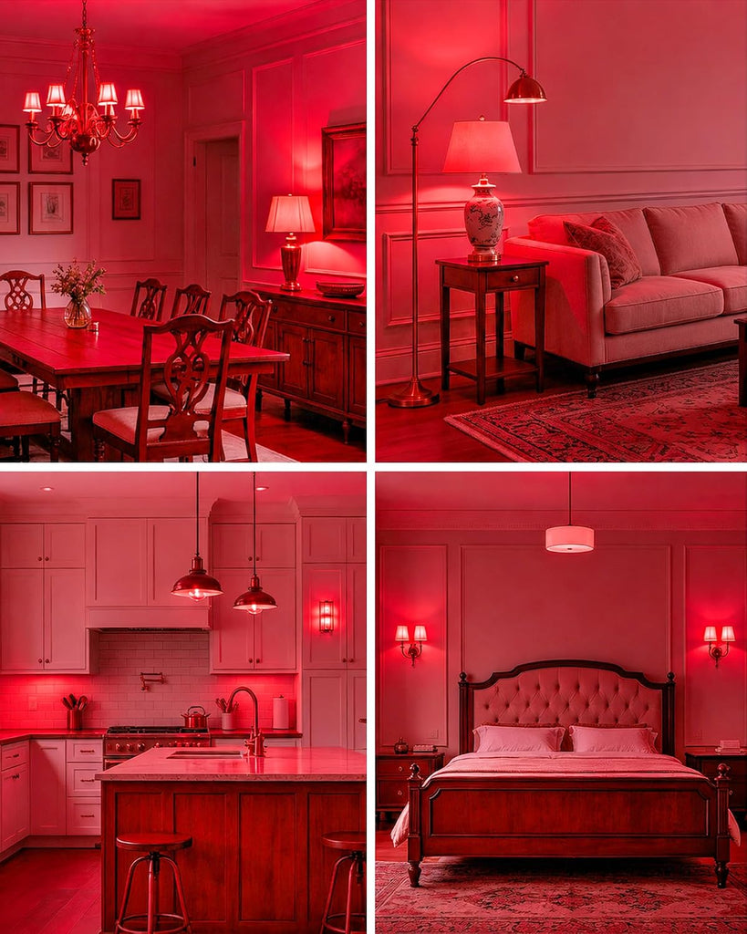 LED Red Filament Light Bulb, A19 4W Lights 40Watt Equivalent, E26 Base