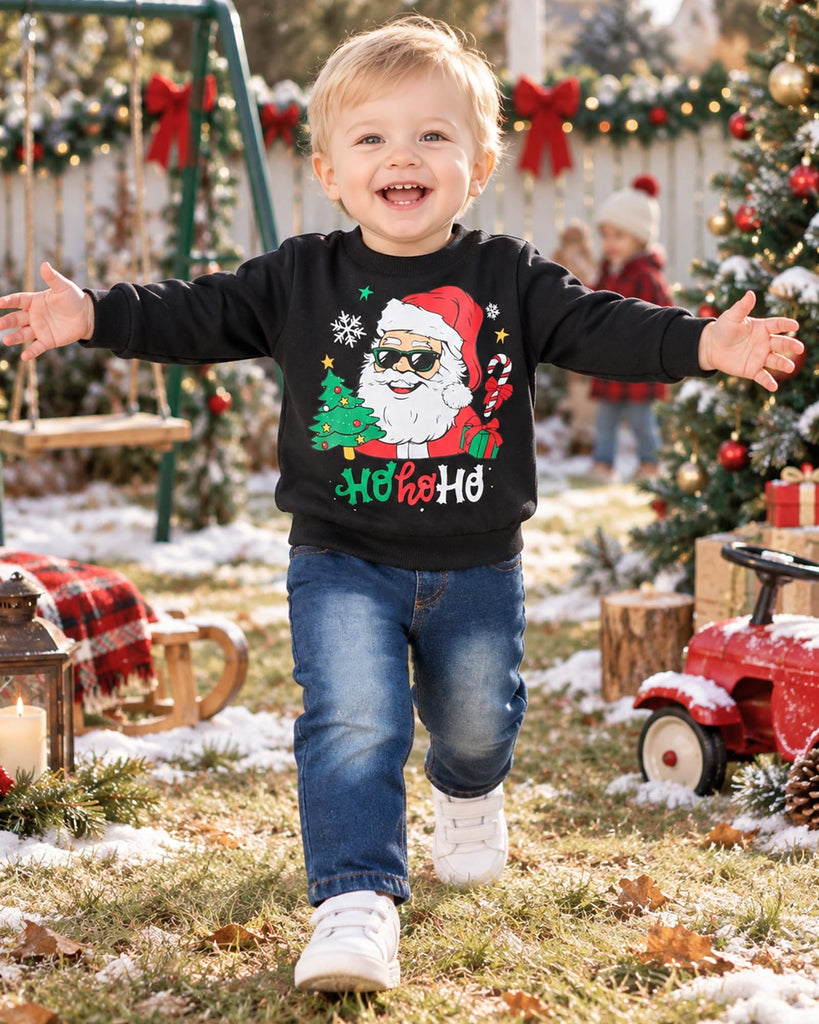 Toddler Boy Christmas Outfit Warm 2 Piece Pullover Jeans Set