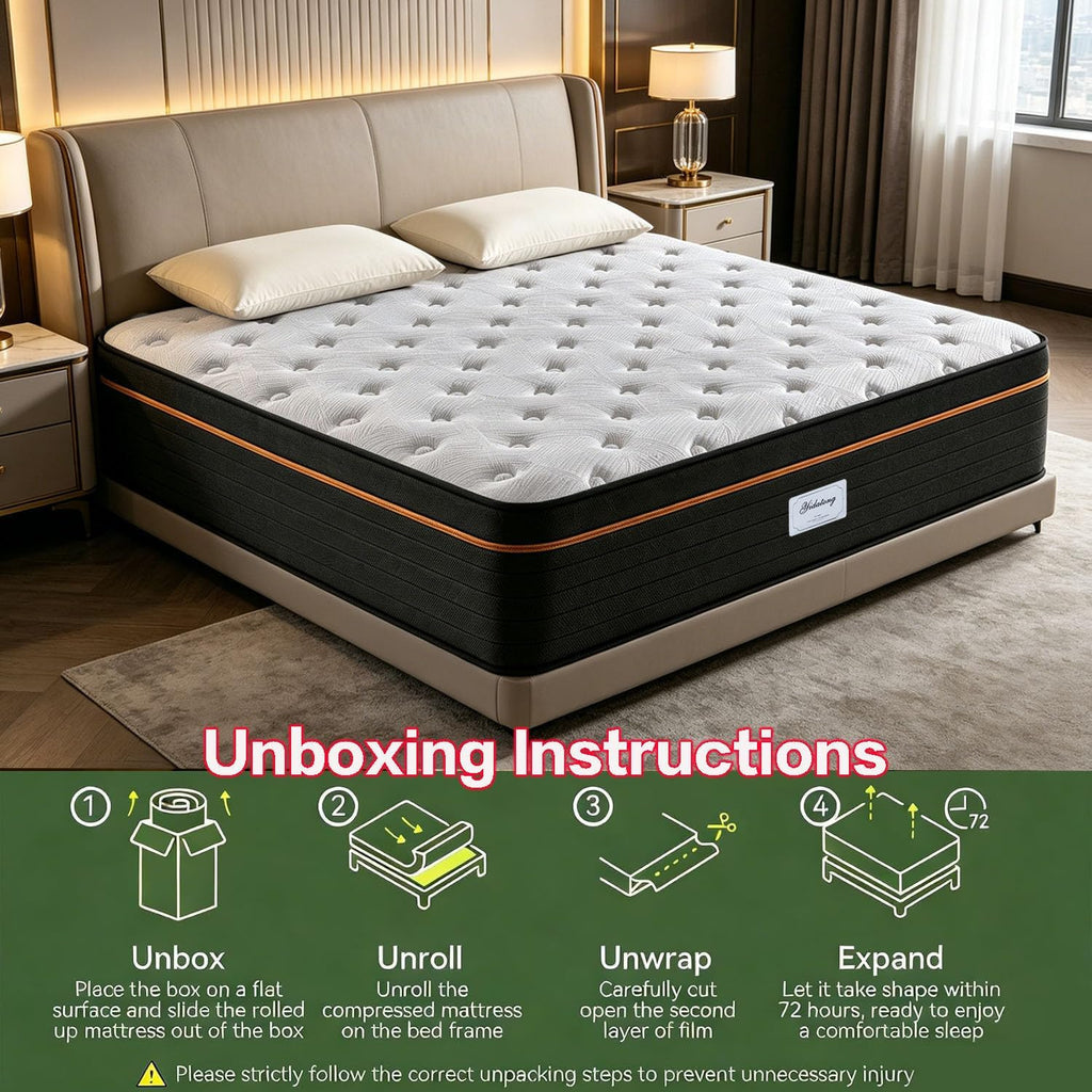 Full Mattress, 12 Inch Medium Firm Hybrid Mattresses, Mattress Full Size in a Box with Individual Pocket Springs &