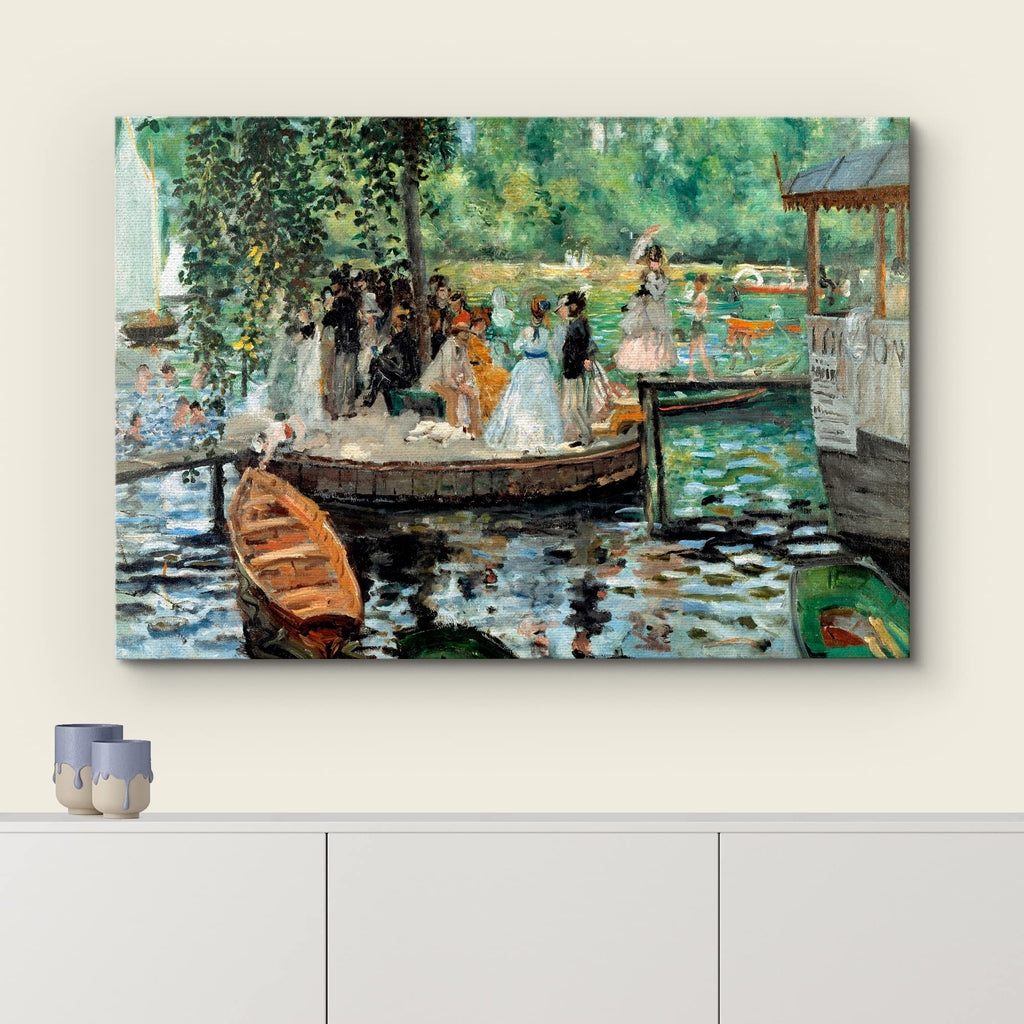 La Grenouillere by Pierre-Auguste Renoir - Canvas Print Wall Art Famous Oil Painting Reproduction - 16" x 24"