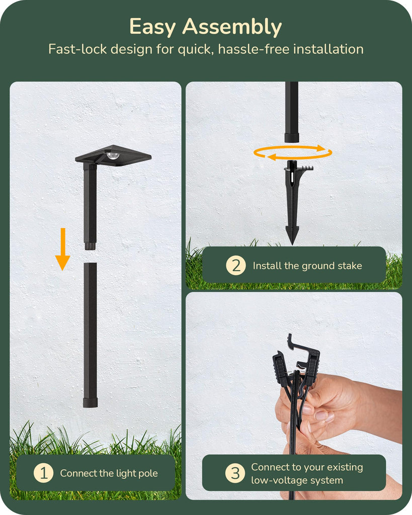 Low Voltage Pathway Lights, LED Landscape Lighting, 4 Pack
