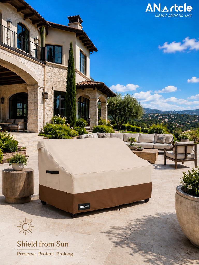 2-Seater Patio Loveseat Cover, 58W x 32.5D x 31H Inches Outdoor Couch Cover, 100% Waterproof Heavy Duty Patio Sofa
