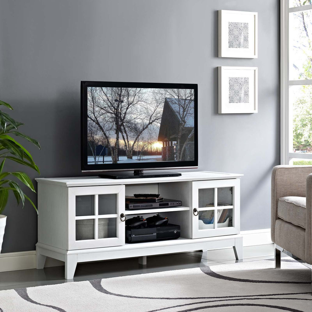 Isle Coastal Contemporary 47 Inch TV Stand in White