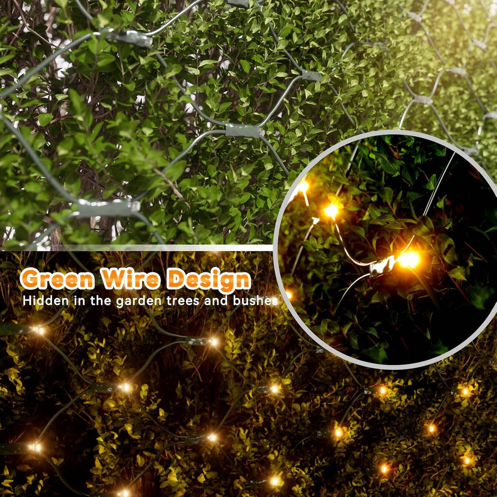 14.8FT x 5FT Christmas Net Lights Outdoor Mesh Lights Connectable
